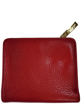 Dopp Red Pebbled Leather Compact Wallet EUC